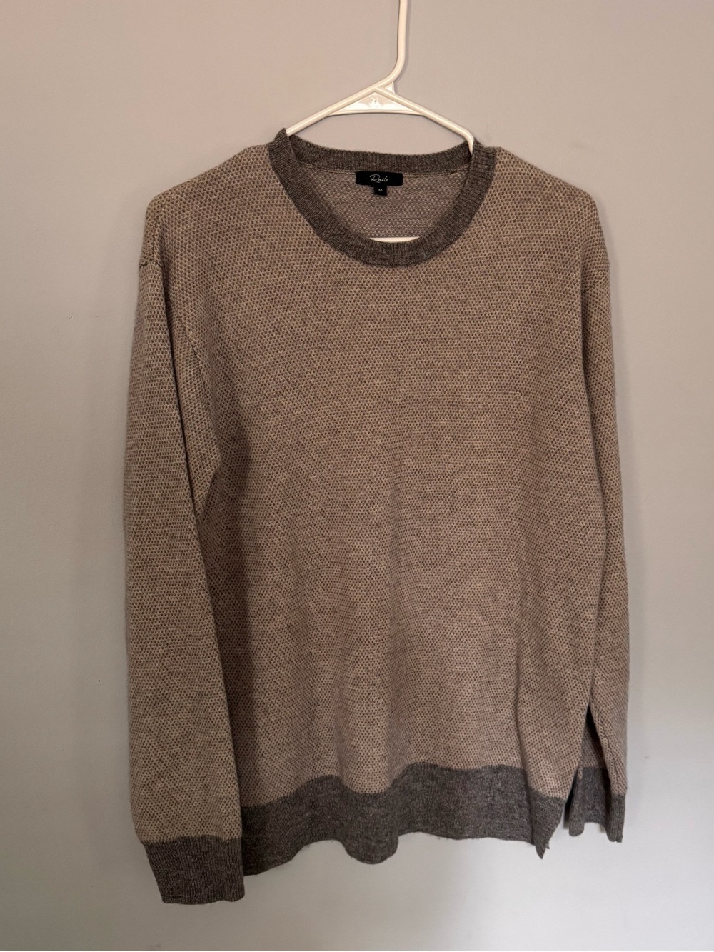 Rails Rune Oat Cloud Wool Blend Crewneck Sweater Medium Beige Gray